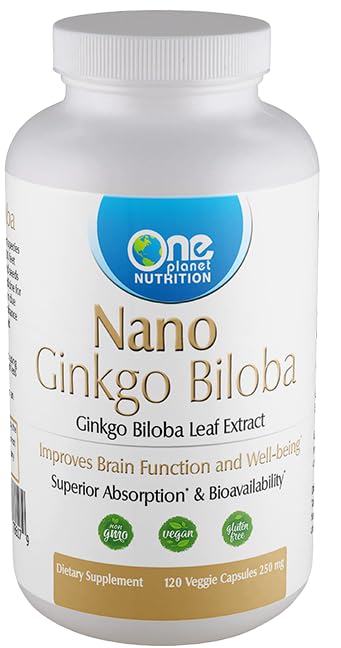 One Planet Nutrition Nano Ginkgo bottle front showing cognitive support potential