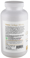 One Planet Nutrition Nano Ginkgo bottle label indicating vegan and gluten-free standards