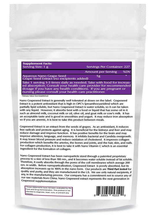 Scoop of grape seed powder ready to blend into smoothies and drinks.