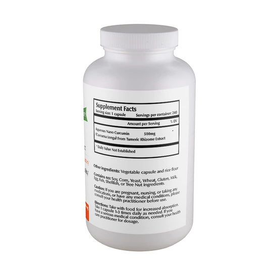 One Planet Nutrition nano-particle technology closeup showing ultra-small curcumin particles for absorption.