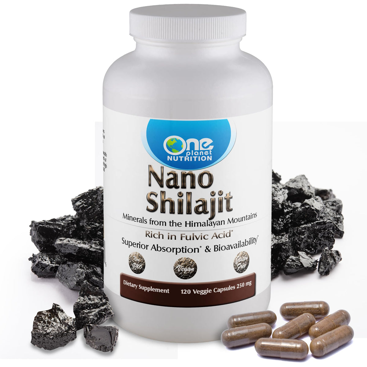 One Planet Nutrition Nano Shilajit bottle for daily use.
