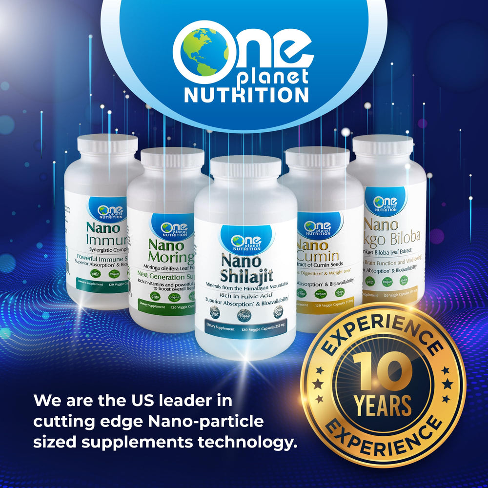 Third-party testing seal on One Planet Nutrition packaging.