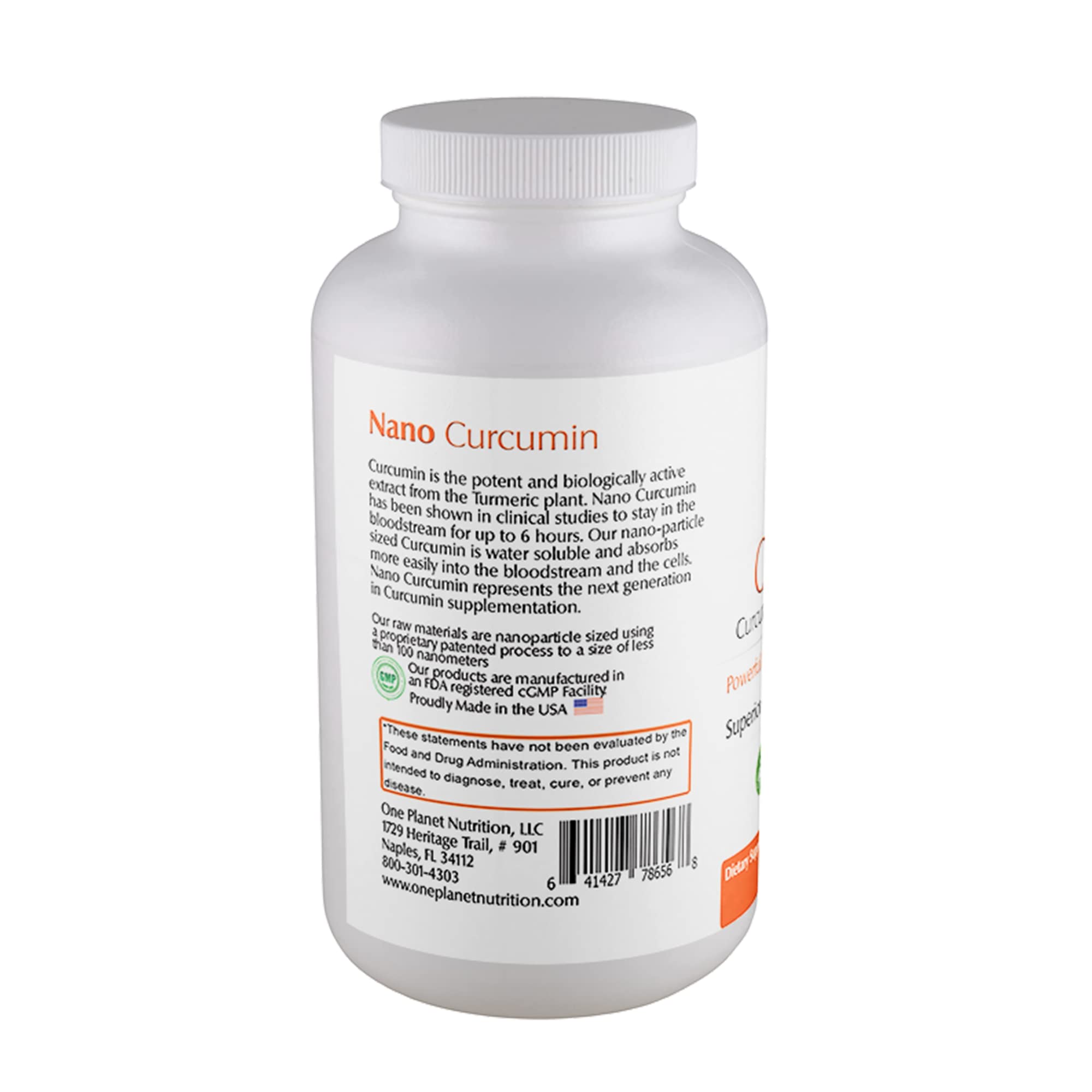 One Planet Nutrition vegan non-GMO gluten-free label communicates clean supplement options.