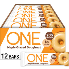 ONE Maple Glazed Doughnut protein bar pack ready for on-the-go mornings.