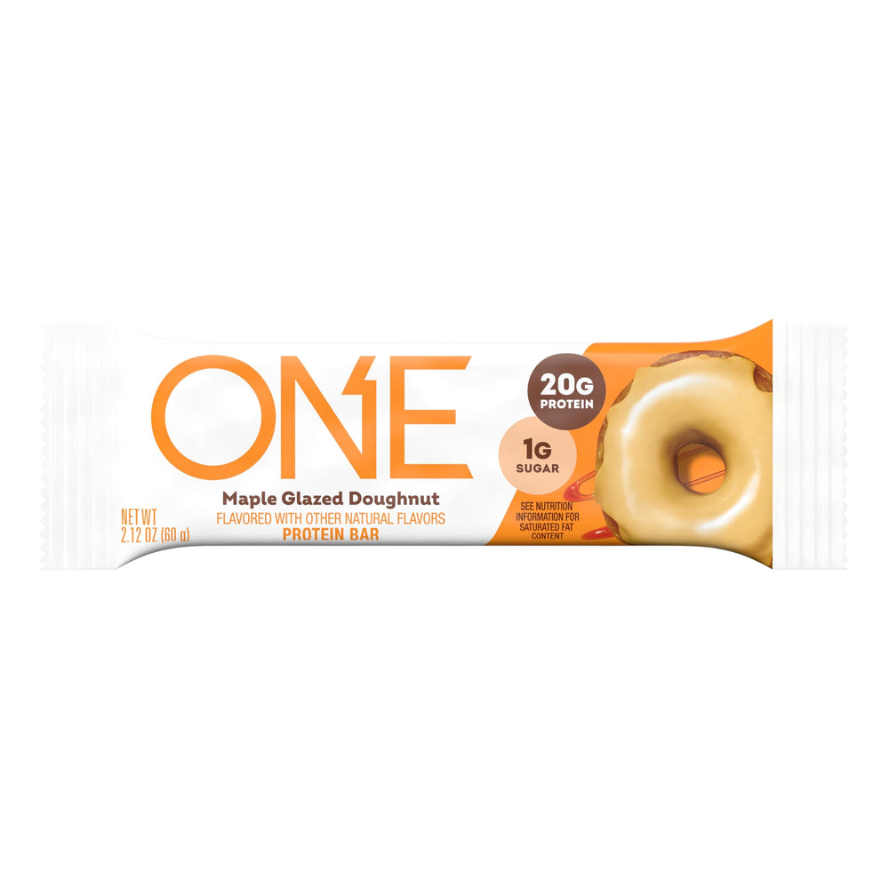 ONE Maple Glazed Doughnut bar stored in a pantry for easy snacks.