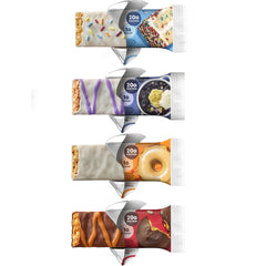 ONE Protein Bars Sampler nutrition label shows 20g protein per bar and 1g sugar.