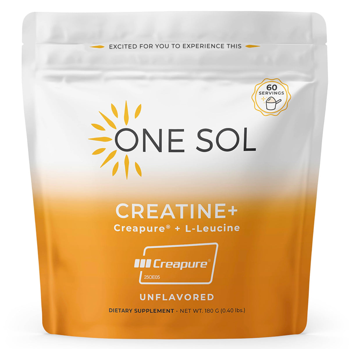 One Sol Creatine for Women bottle unflavored with clean label and energy support