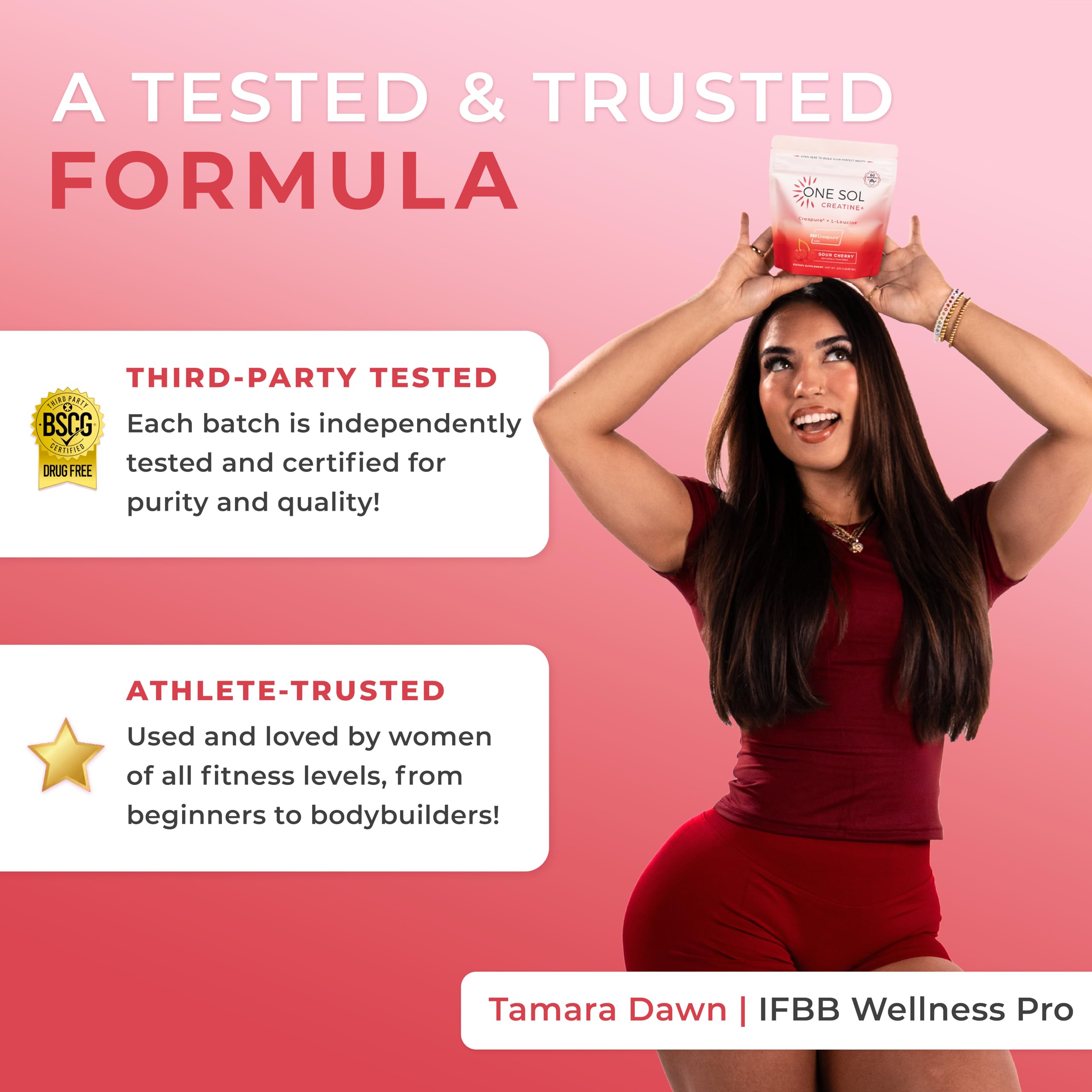 One Sol Creatine for Women glass of water; convenient daily ritual for workouts