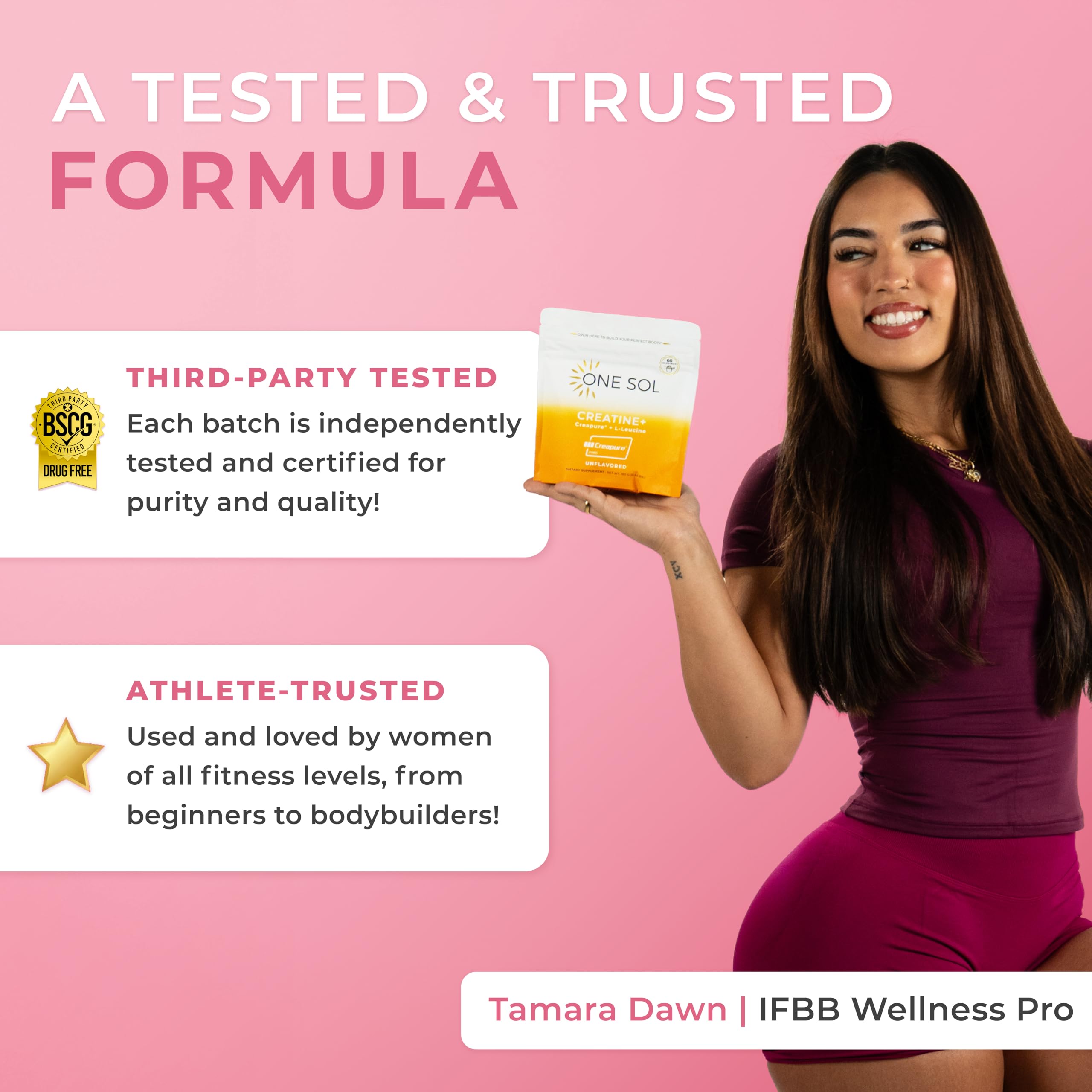One Sol Creatine for Women glute workout scene focuses on booty training