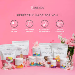 One Sol lean protein packaging emphasizes no sugar and non-GMO