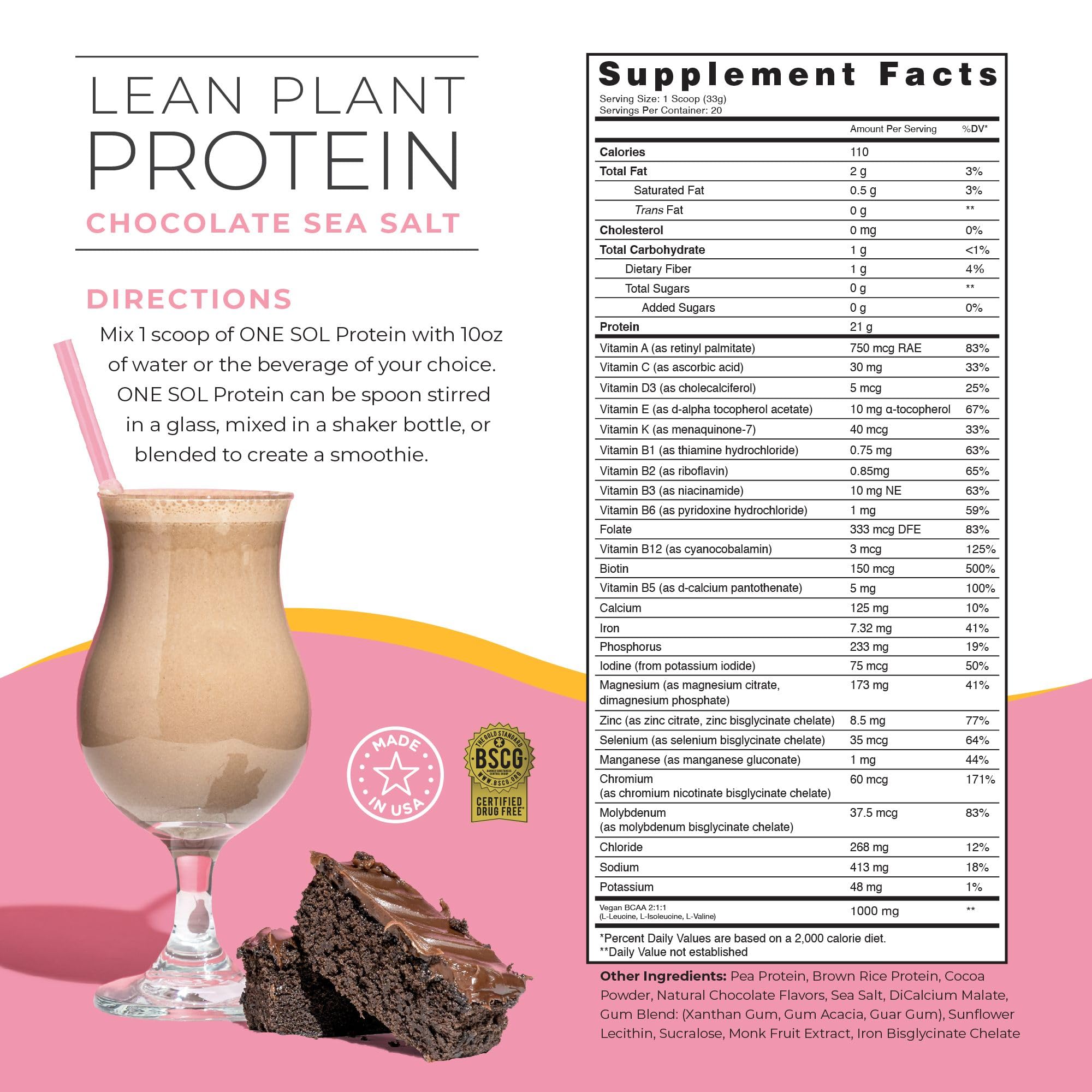 One Sol Lean protein scoop pouring into a shaker for quick, clean shakes.