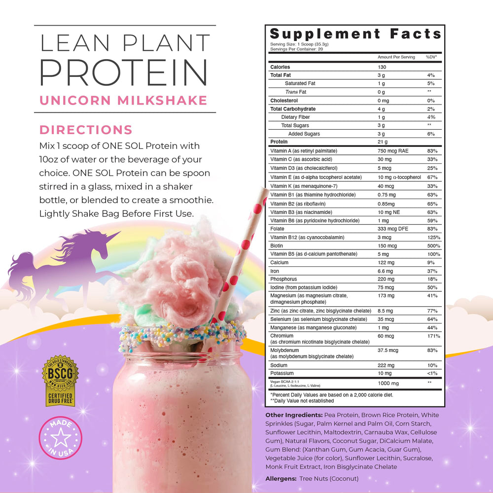One Sol pea protein scoop, convenient serving for quick shakes and snacks.