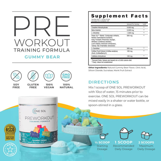 One Sol Pre-Workout for Women scoop ready to mix