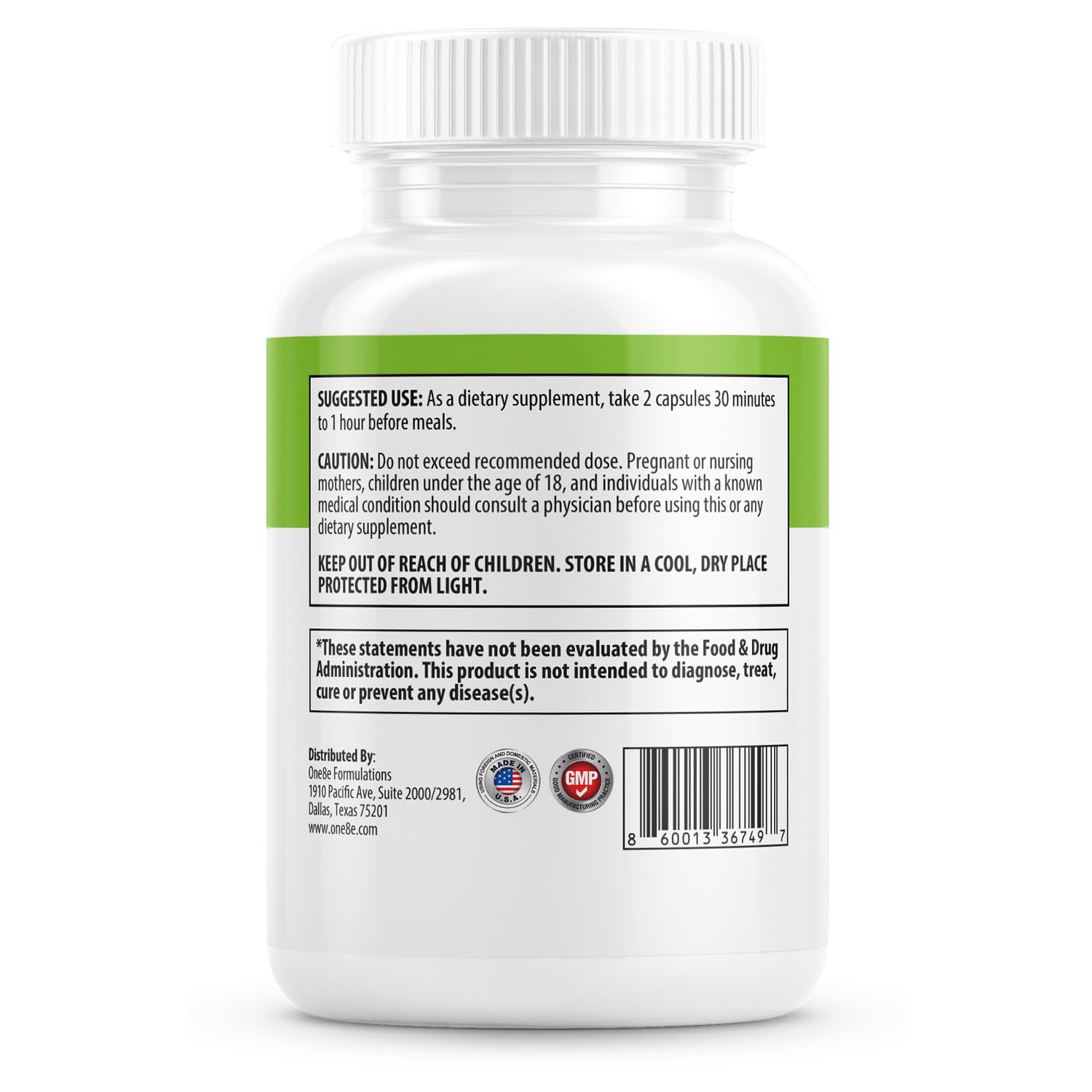ONE8E Garcinia Cambogia capsules inside view emphasize uniform size