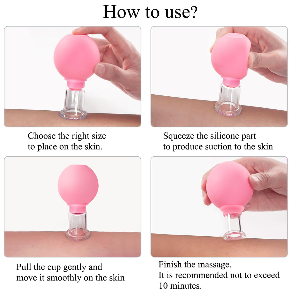 ONECUPPTOP 4-Size Plexi Glass Cupping Set for eyes targets delicate areas and helps reduce tension.