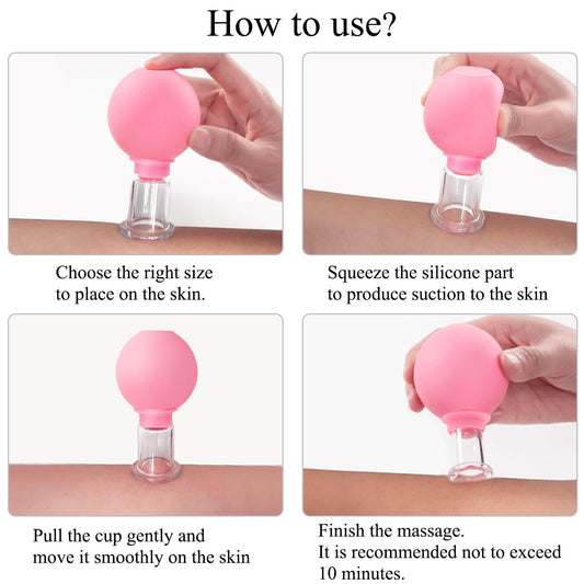 ONECUPPTOP 4-Size Plexi Glass Cupping Set for eyes targets delicate areas and helps reduce tension.