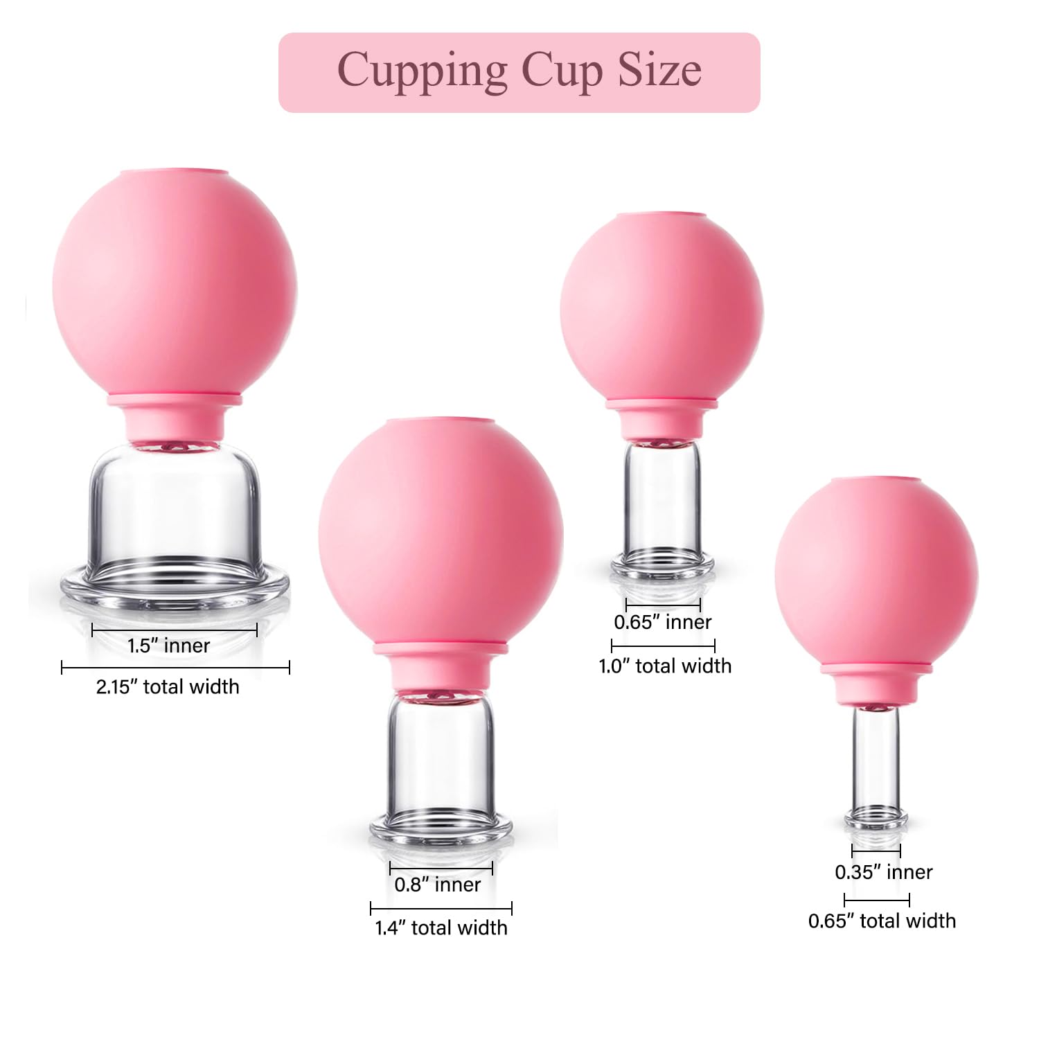 ONECUPPTOP 4-Size Plexi Glass Cupping Set packaging highlights durable, reusable cups.