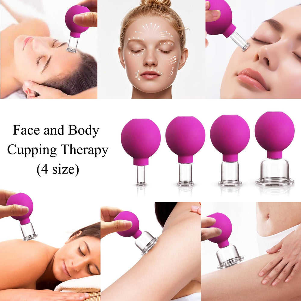 ONECUPPTOP cupping on cheek demonstrates lift and relaxation.
