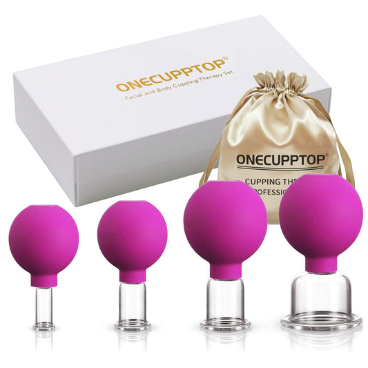 ONECUPPTOP plexiglass facial cups for at-home massage promote relaxation and skin tone.