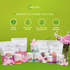 One Sol Greens powder adds a vibrant touch to juice for convenient nutrition.