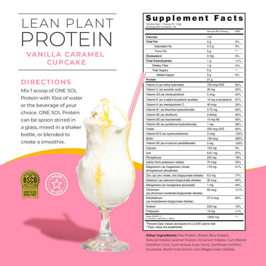 One Sol Lean Plant Protein shaker cup ready to mix after training.
