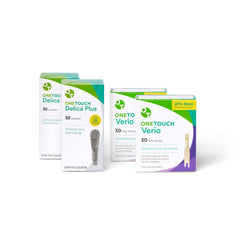 OneTouch Delica Plus lancets: smooth, virtually painless blood sampling.