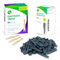 OneTouch Delica Plus lancets close-up showing silicone coating for nearly painless sampling.