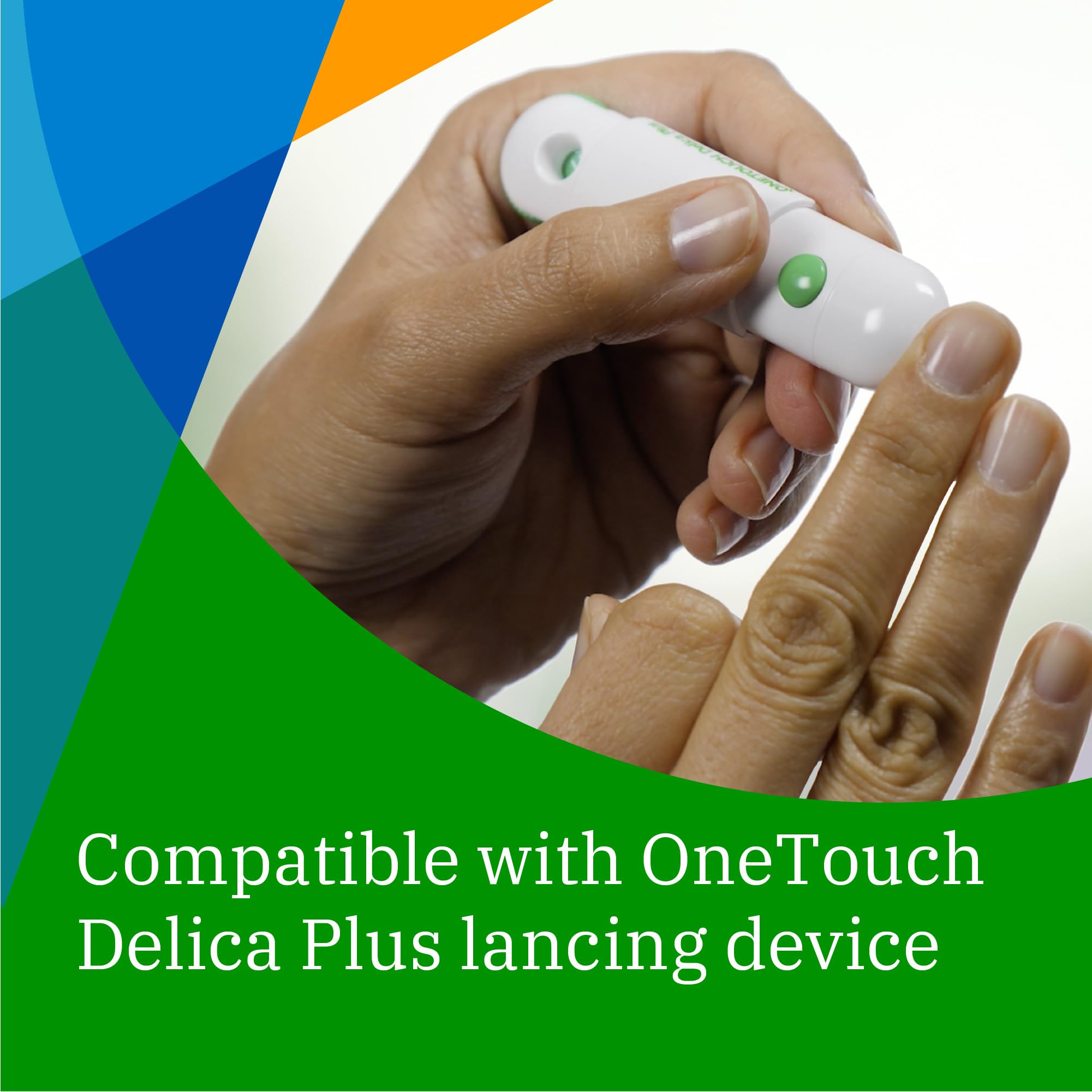 OneTouch Delica Plus lancets silicone-coated for comfortable testing sessions.