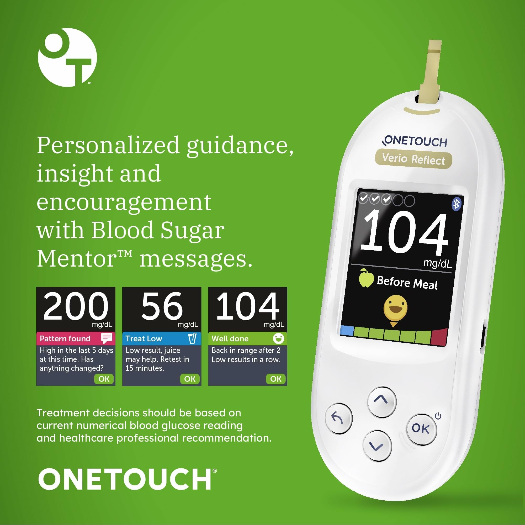 OneTouch sterile lancets ensure a clean blood sample.