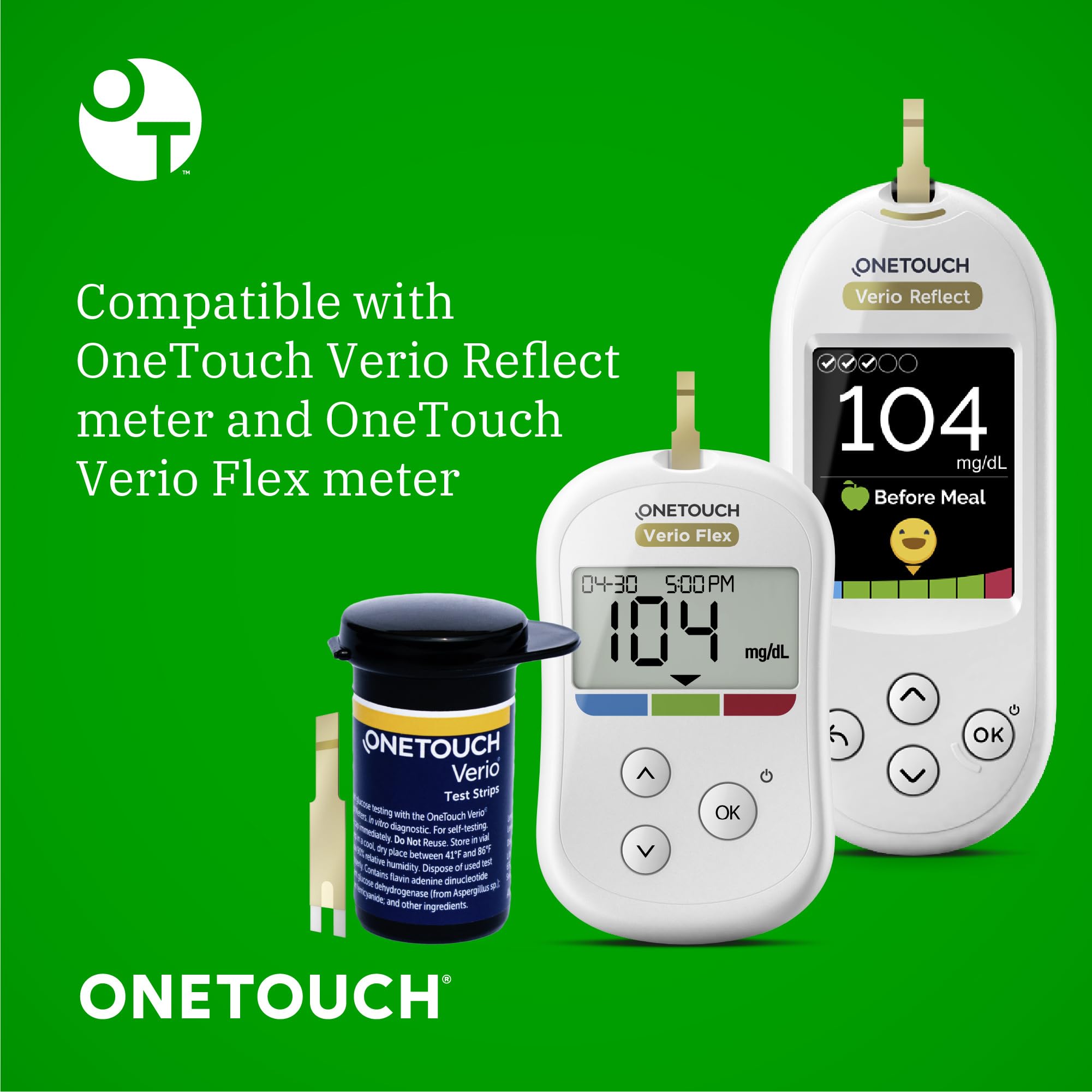 OneTouch Verio test drops require a small blood sample.