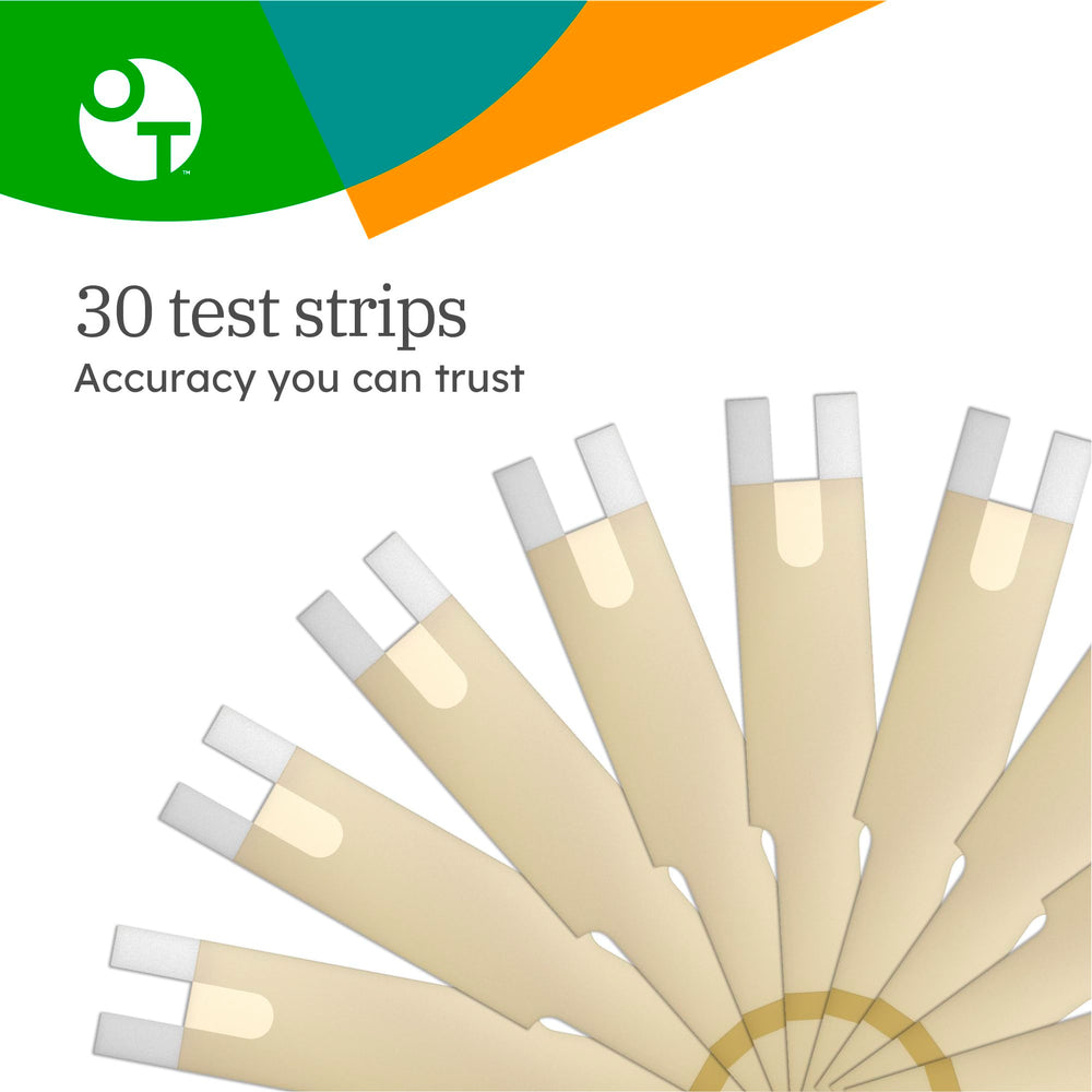 OneTouch Verio test strips with a small sample requirement for accuracy.