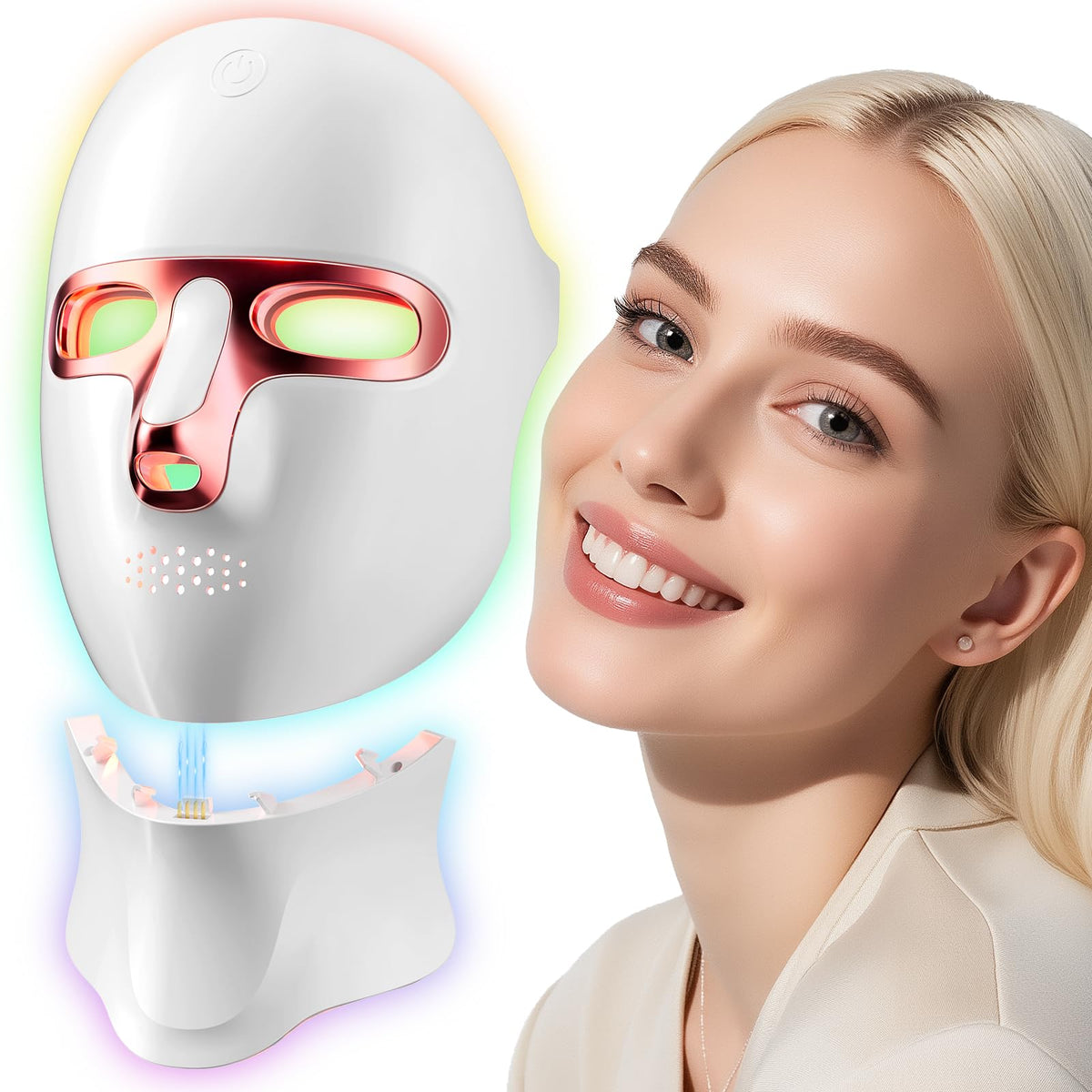 ONLUKY red light therapy mask front view for home sessions.