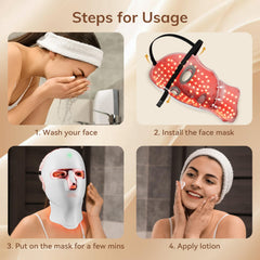 ONLUKY infrared lights red light therapy mask deliver gentle warmth.