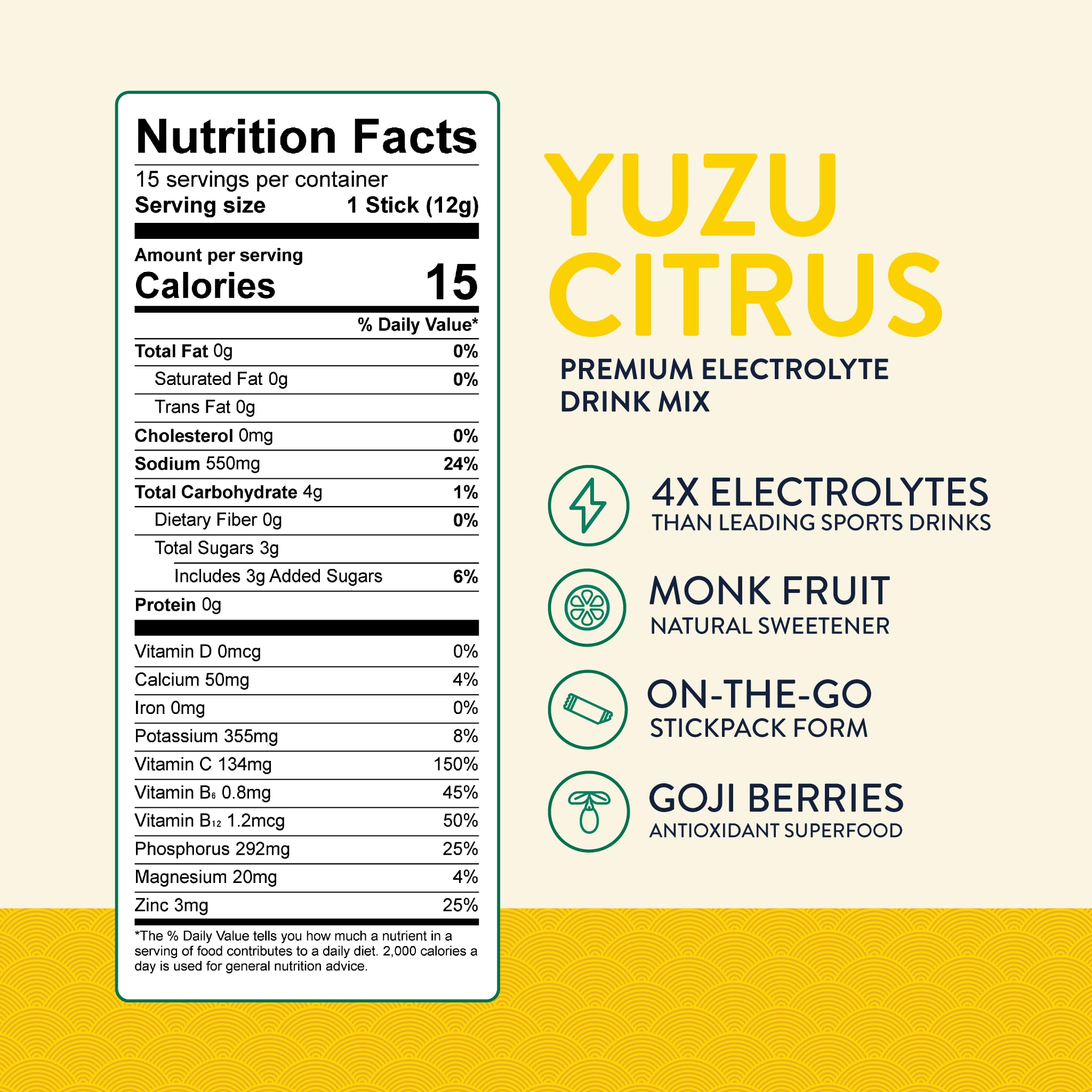 ONLY Hydration Monk Fruit sweetened powder for low sugar hydration.