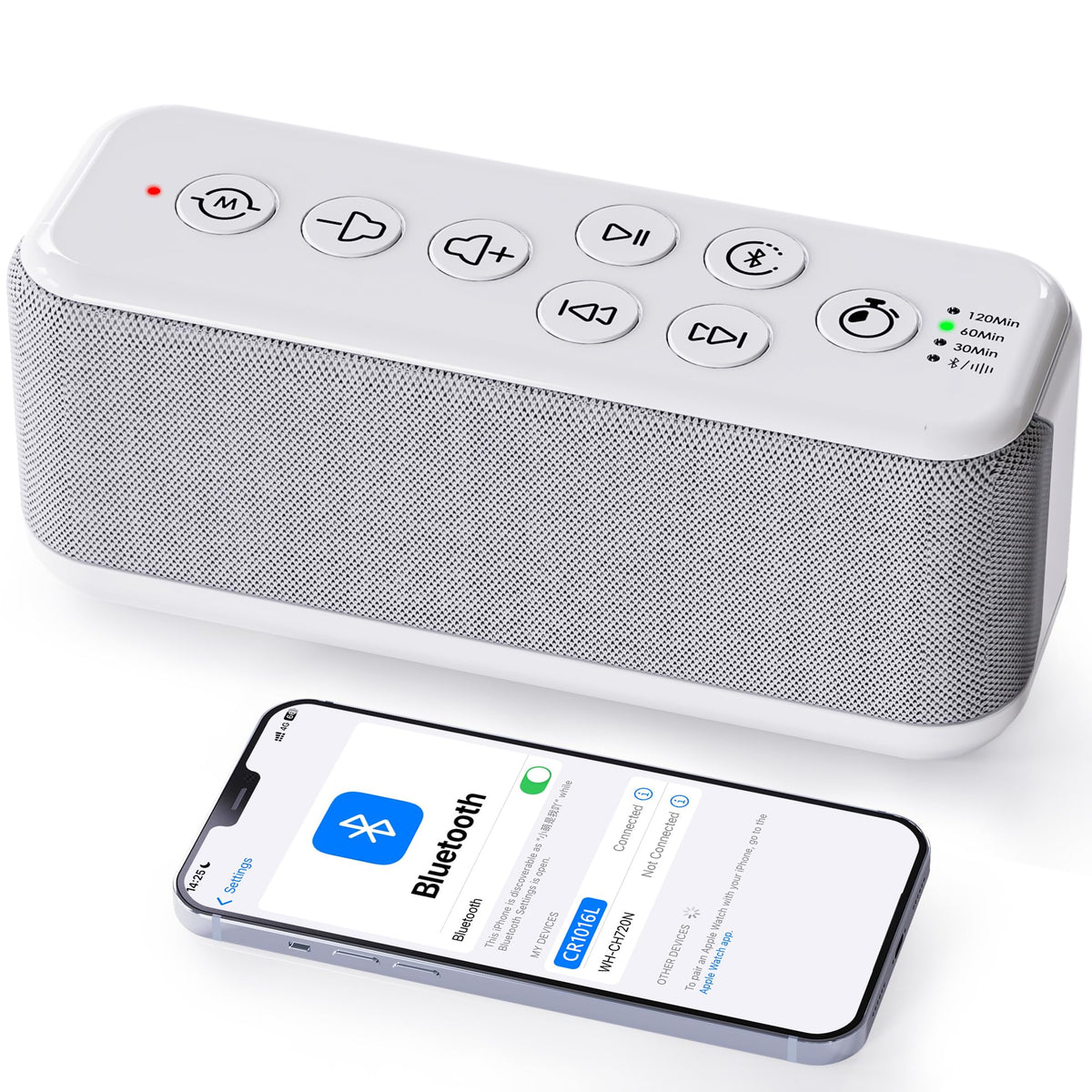 OnLyee white noise machine with Bluetooth speaker for versatile sleep and privacy
