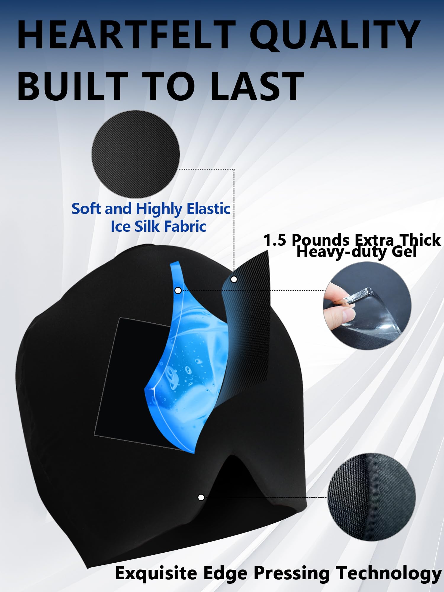 Onlyfacap Adjustable Size, elastic fabric, flexible wear for various head and neck shapes.