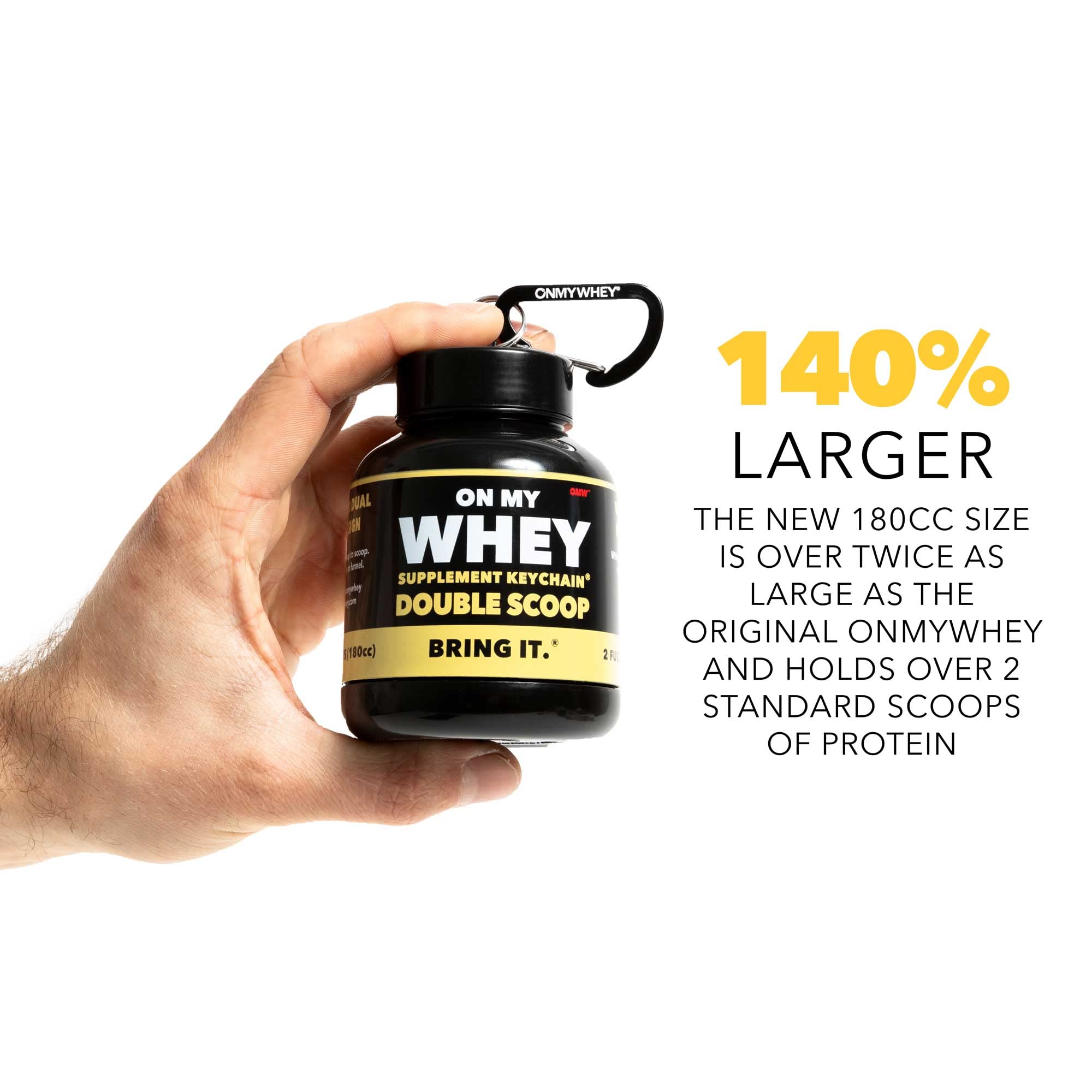 ONMYWHEY fast funnel design speeds prep for quick workouts.