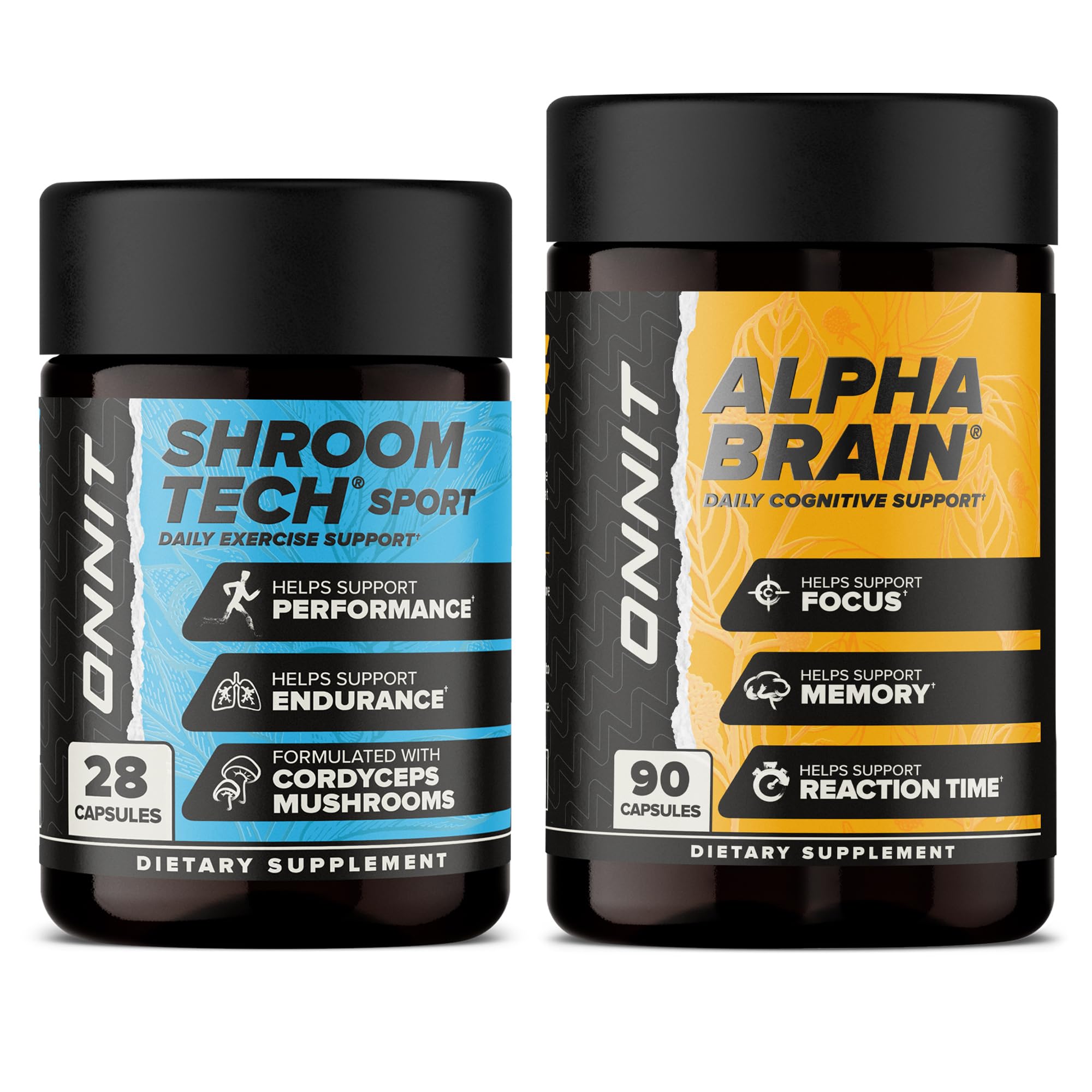 Onnit Alpha Brain capsules bottle for sharper focus and mental clarity during tasks.