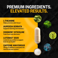ONNIT Alpha Brain Classic capsules on desk, ideal for study sessions.