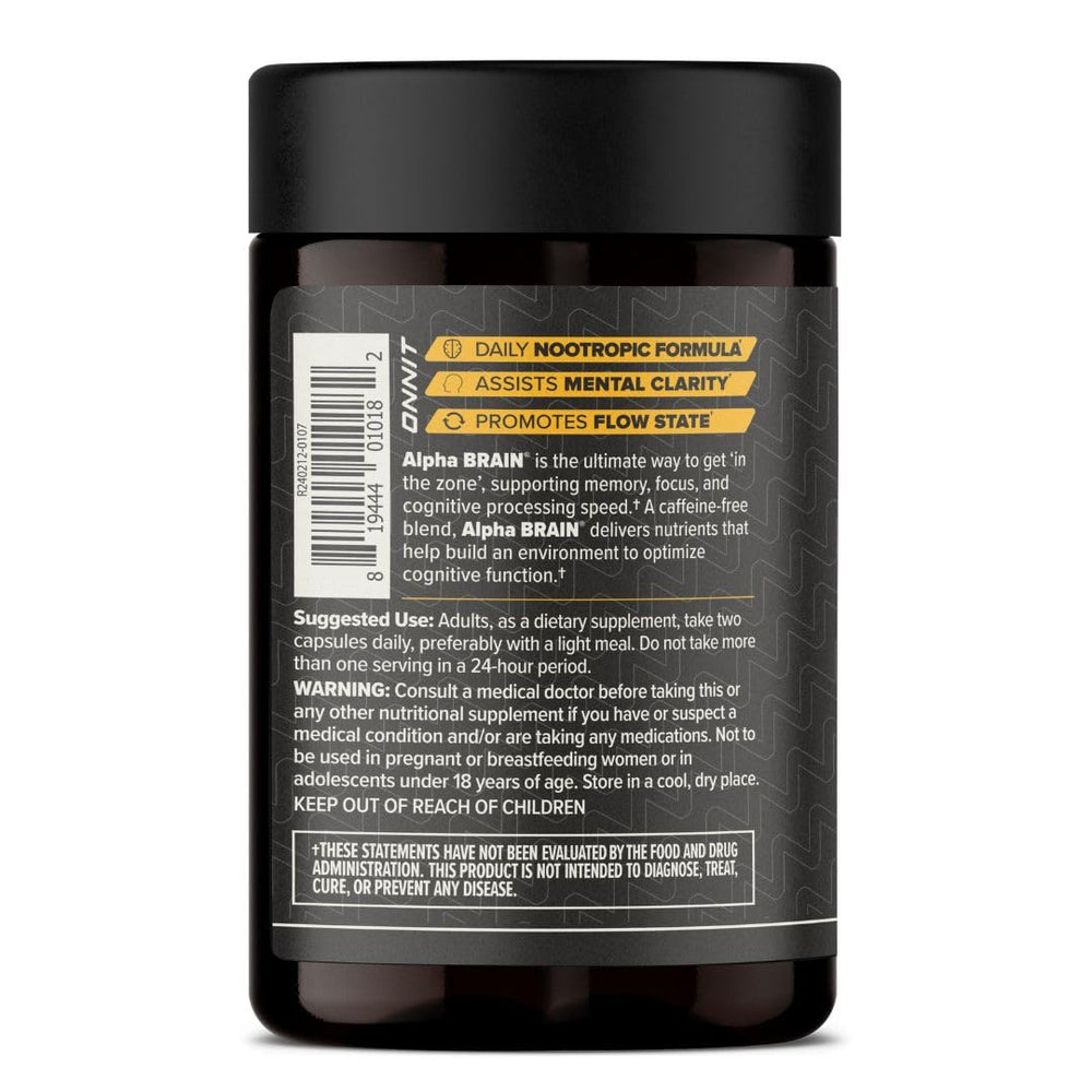 ONNIT Alpha Brain certification stamp indicating IGEN Non-GMO testing
