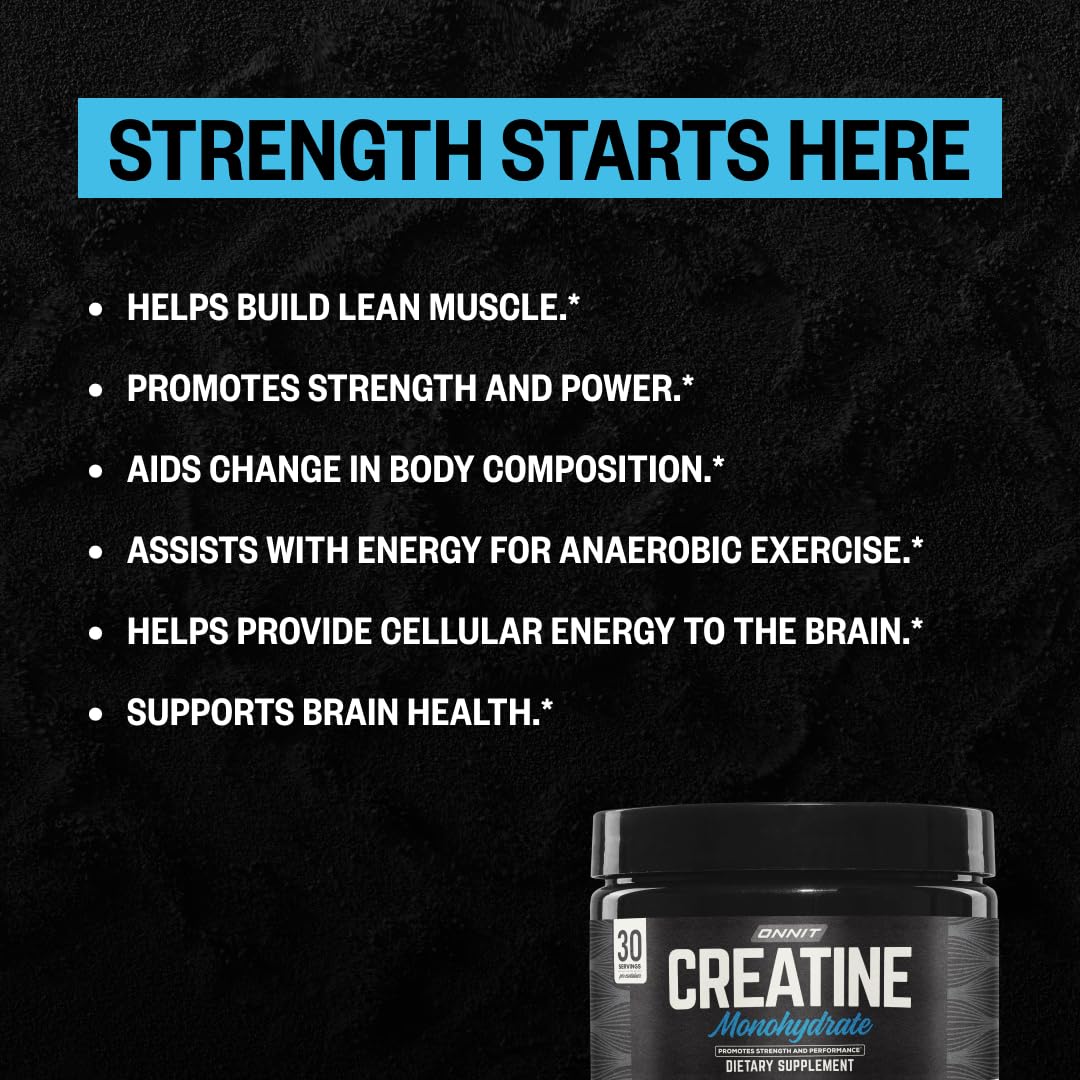 ONNIT Creatine Monohydrate powder being mixed into cold water.