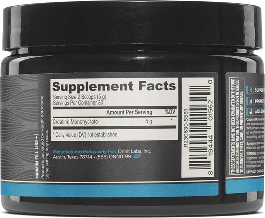 ONNIT Creatine monohydrate scoop showing easy daily dose