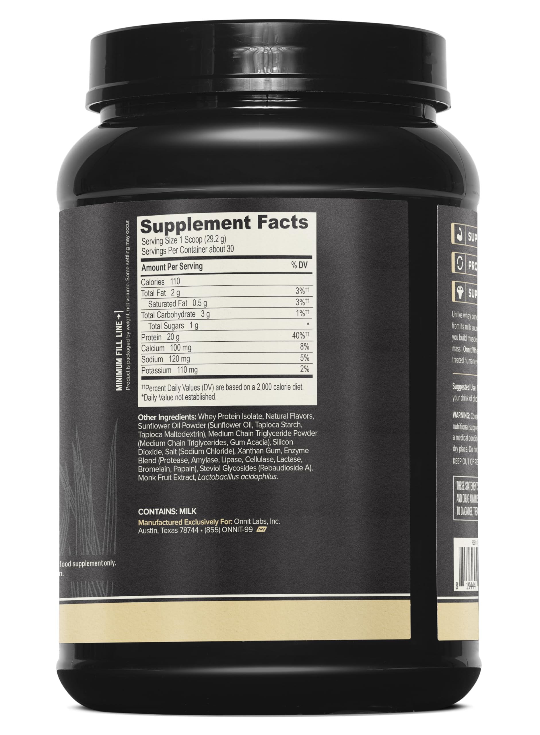 ONNIT Vanilla whey isolate powder dissolving in water for quick shake