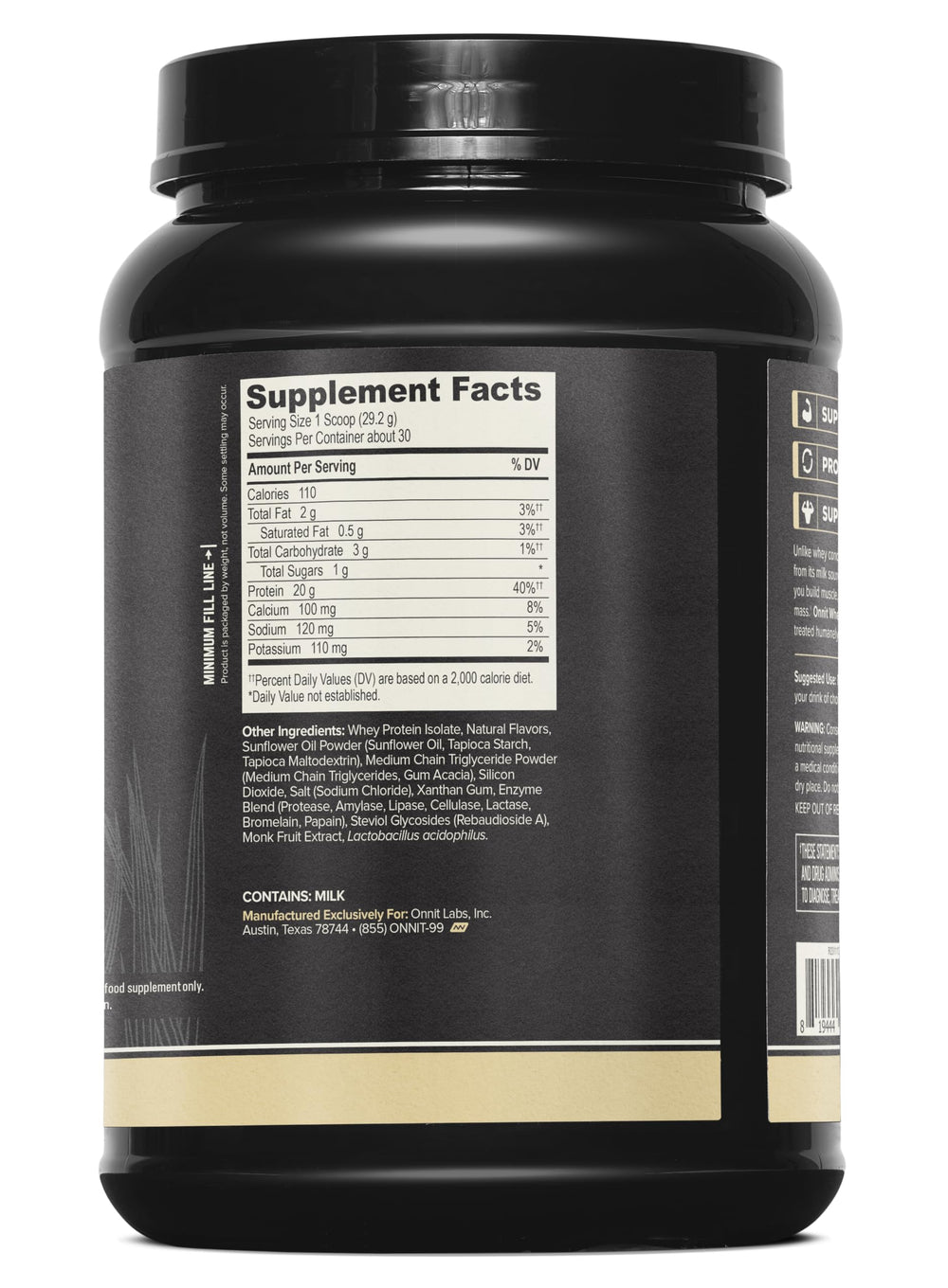 ONNIT Vanilla whey isolate powder dissolving in water for quick shake