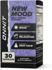 Close-up of ONNIT New Mood capsules for easy daily mood support.