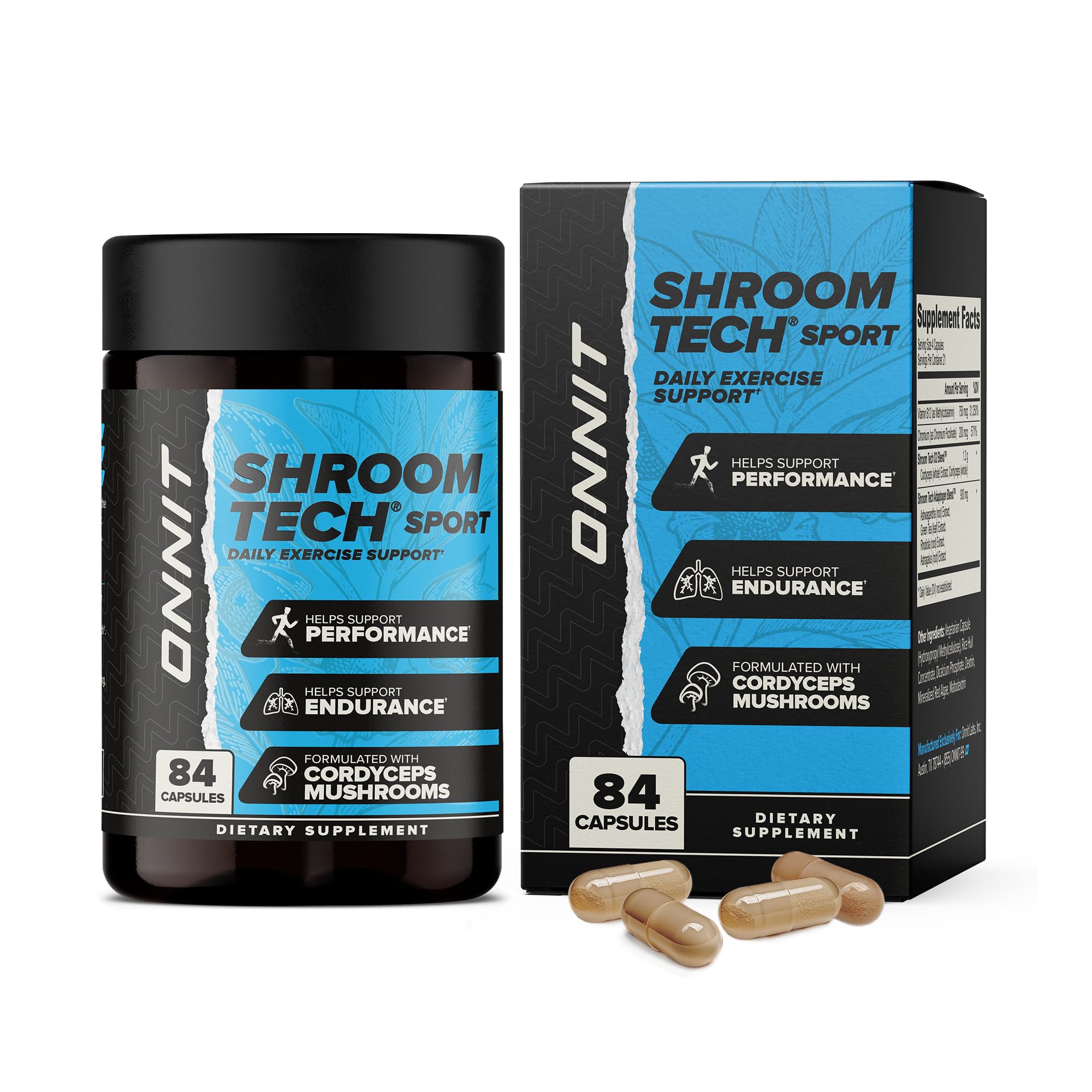 ONNIT Shroom Tech SPORT bottle for daily energy support during workouts.