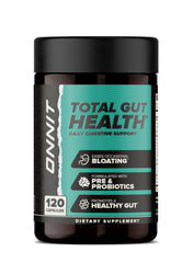 ONNIT Total Gut Health bottle with capsules supporting digestion after meals