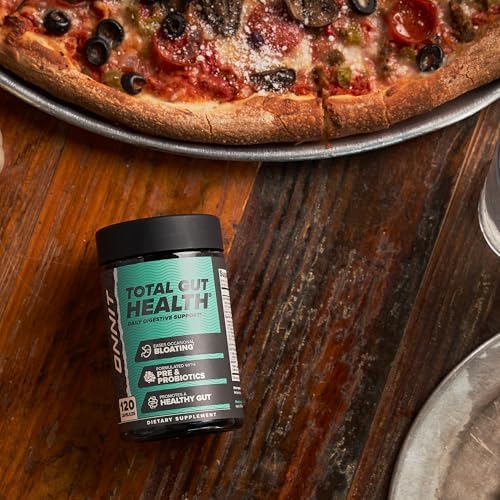 ONNIT Total Gut Health capsules on table during meal