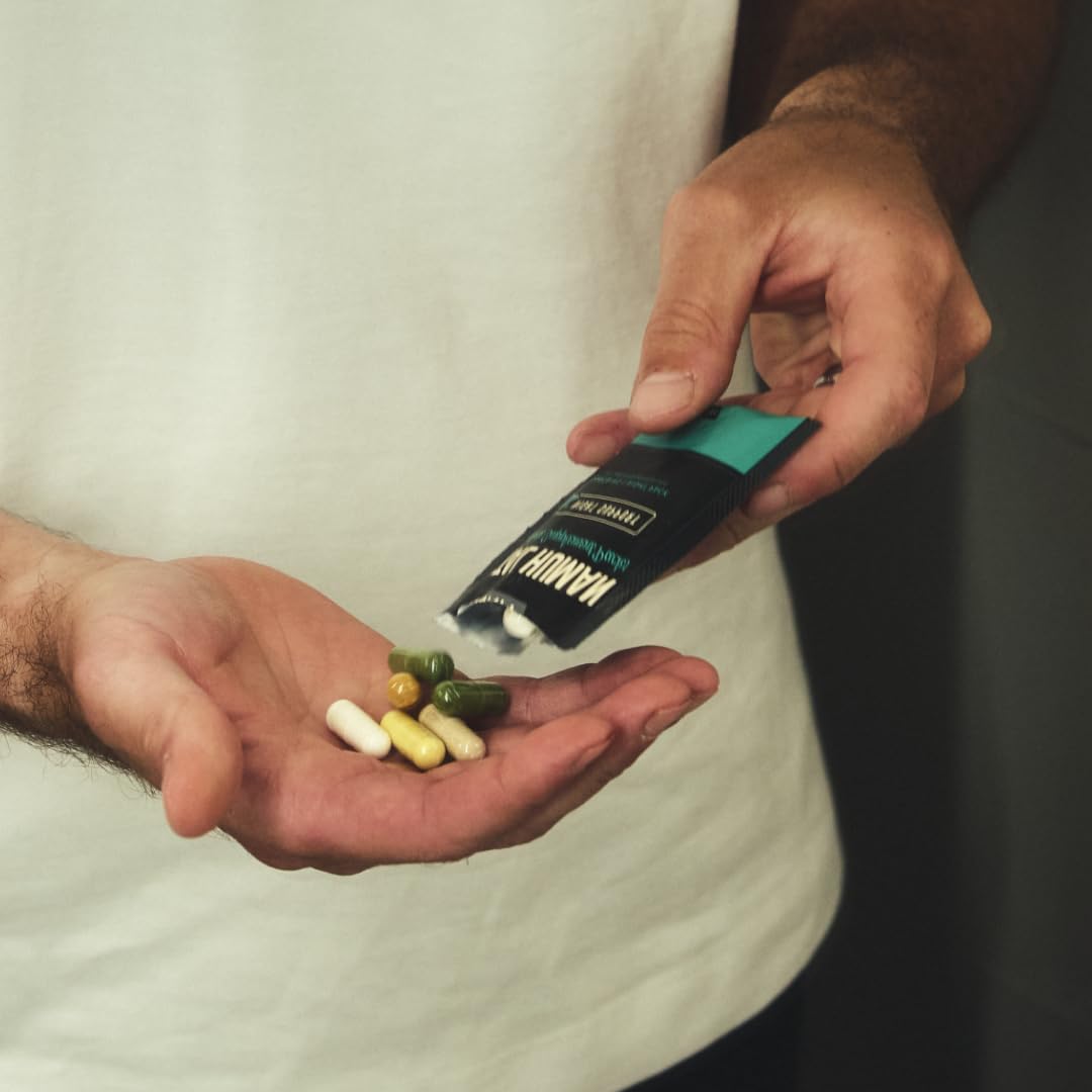 Close-up of ONNIT Night Pack capsules highlighting evening relaxation support.