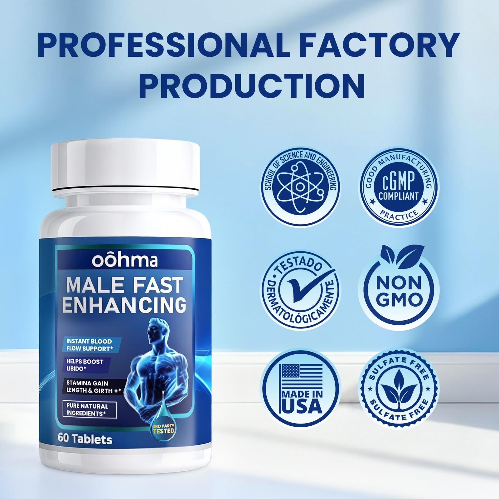 Oohma bottle beside a glass demonstrates easy daily intake.